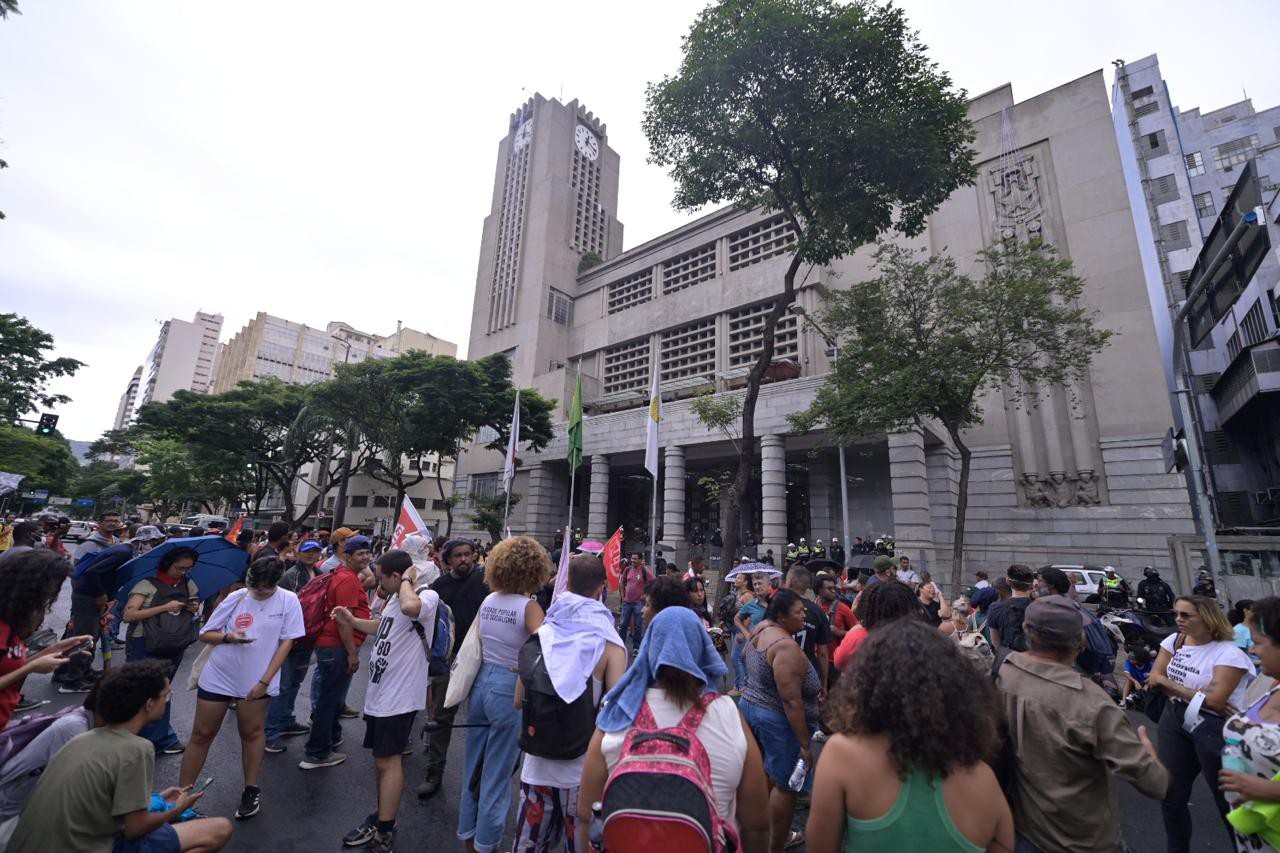 Houve princípio de confusão entre a Guarda Municipal e os manifestantes
