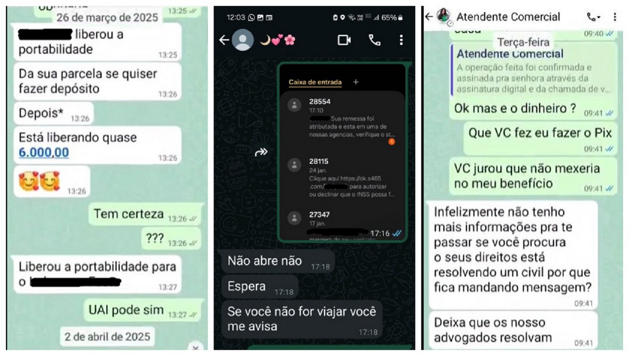 Imagem mostra algumas das mensagens trocadas com os suspeitos do golpe
