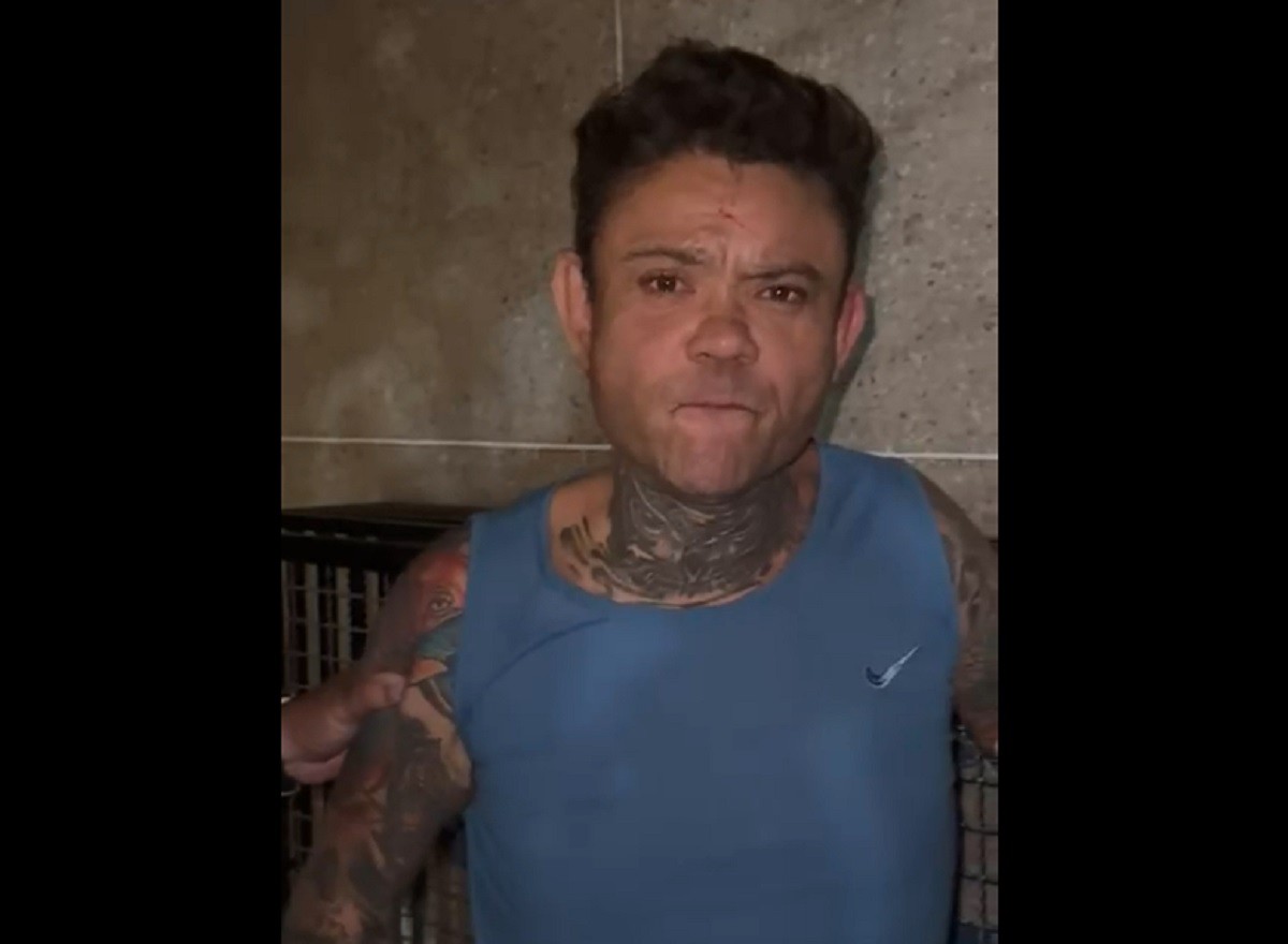 Vídeo mostra o homem completamente embriagado após o novo acidente