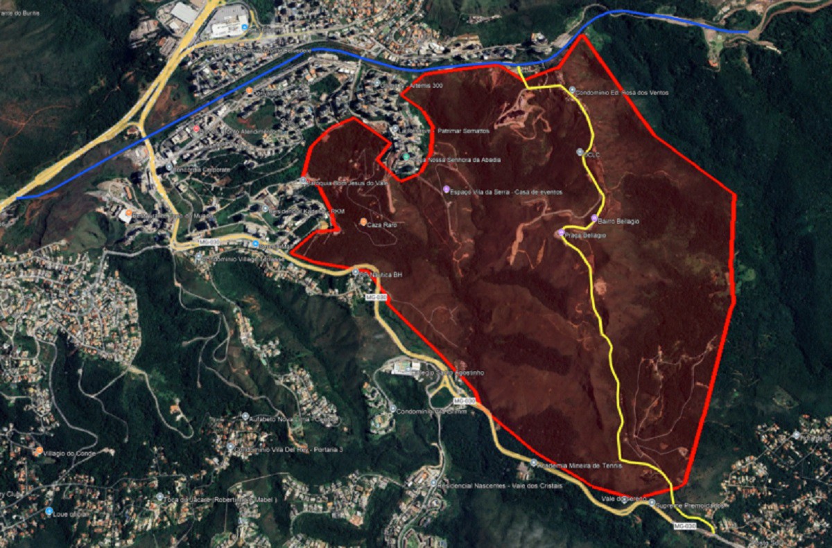 Mapa mostra área preservada que poderá ser impactada pelo adensamento populacional após a contrução de rodovias