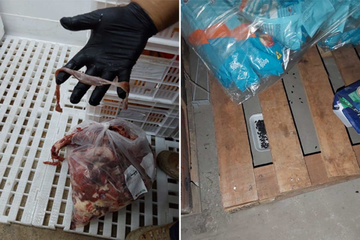 Carne deteriorada e fezes de rato foram encontradas em supermercados no Triângulo Mineiro