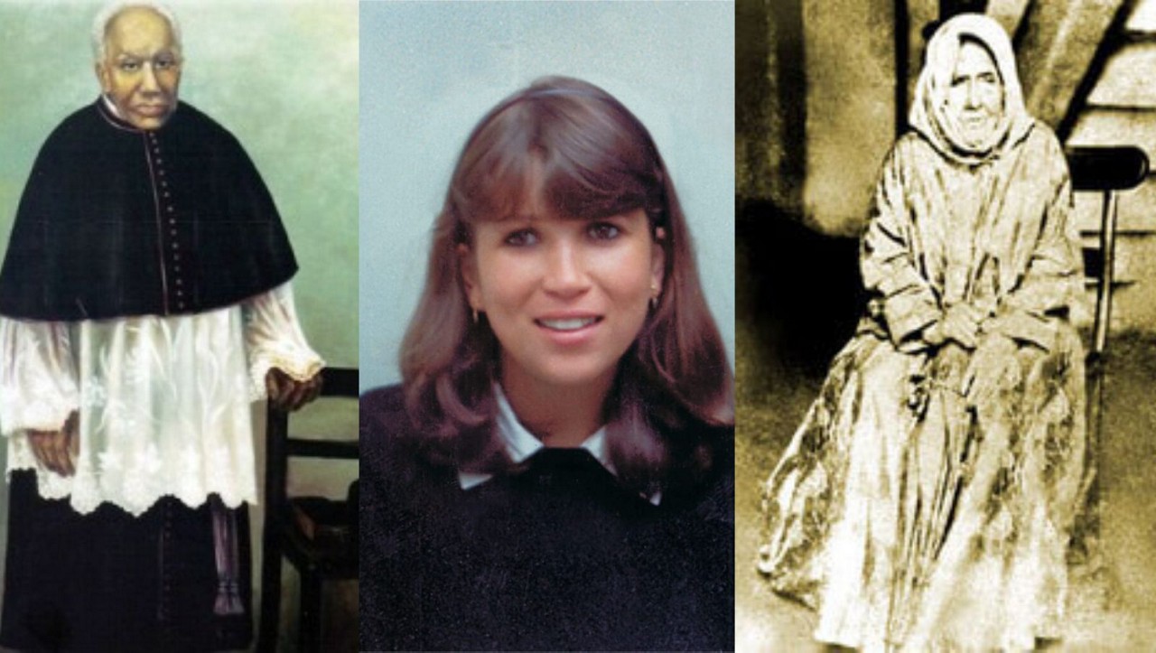 Na imagem, o beato padre Victor, a beata Isabel Cristina e a beata Nhá Chica