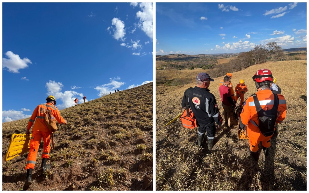 Bombeiros e voluntários auxiliaram no resgate