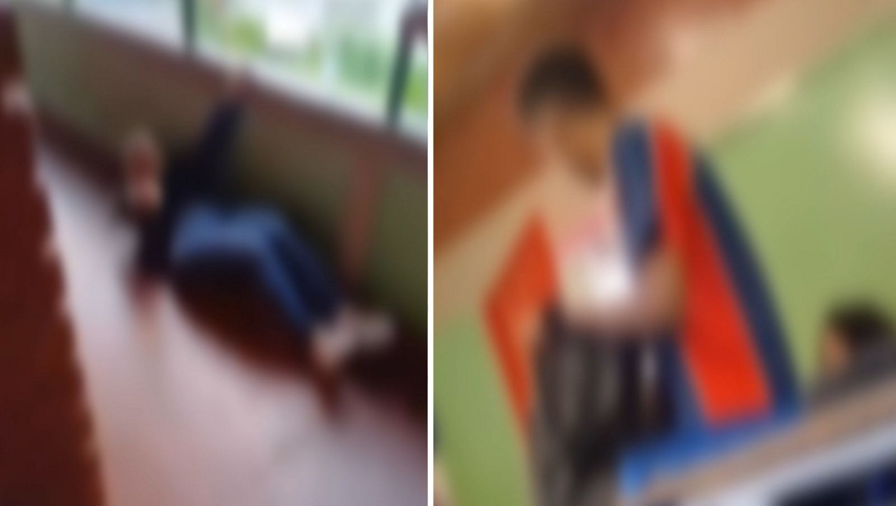A agressão foi registrada em vídeo por outros alunos turma