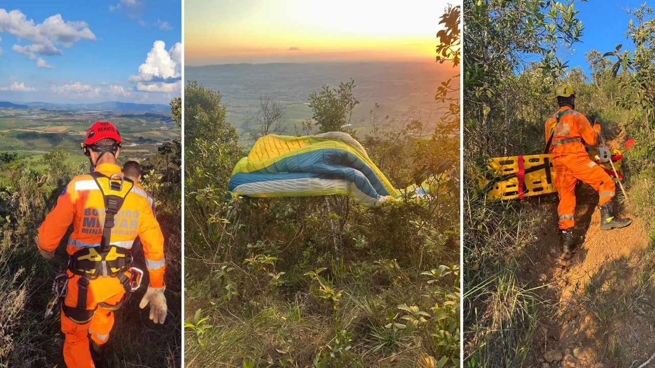 Piloto de paraglider caiu instantes após a decolagem 
