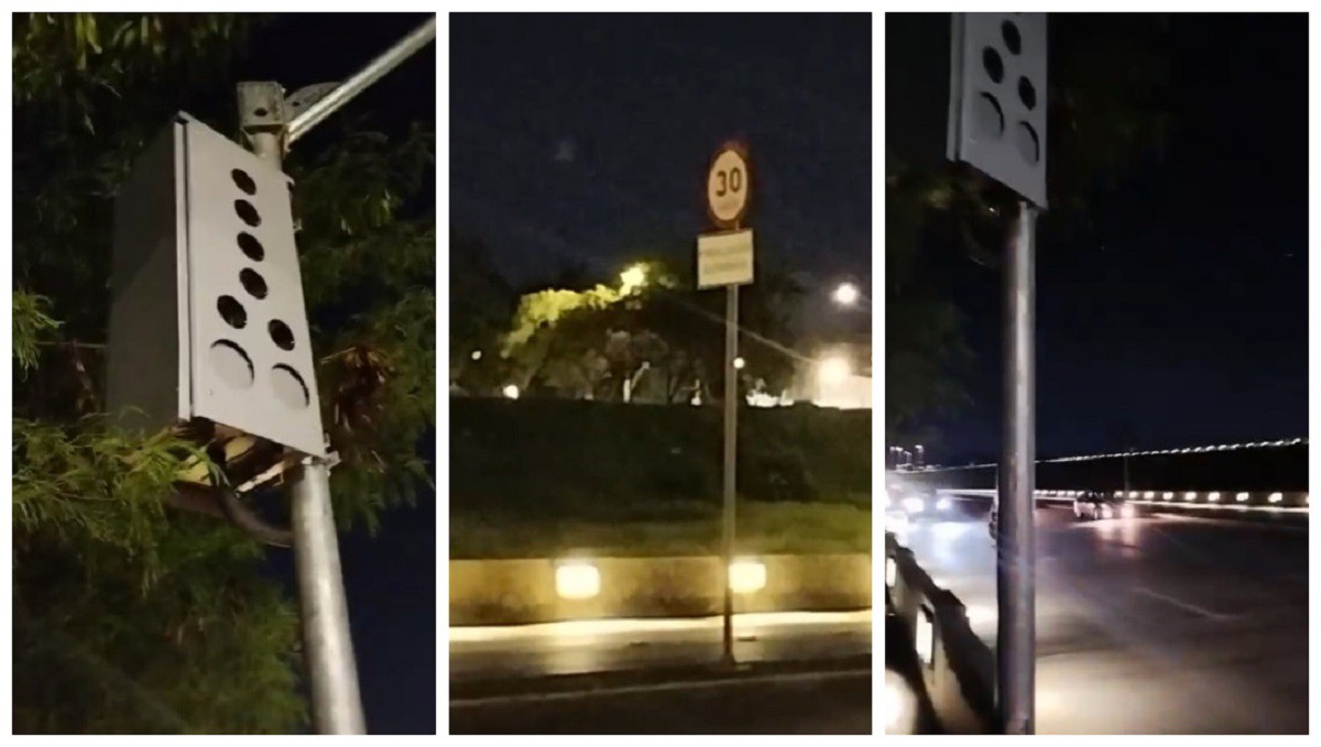Vídeo mostra placa de 30 km/h que, na verdade, está na pista do Move, do outro lado da avenida