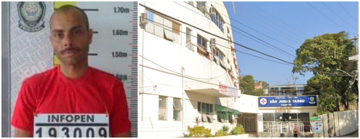 O detento Oksdemil de Laia Junior, de 35 anos, fugiu do Hospital São Judas Tadeu