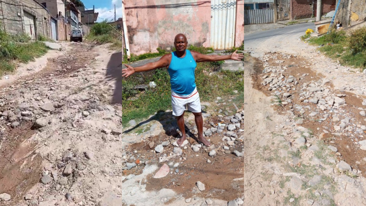 Morador de Ribeirão das Neves, Luiz Antônio dos Santos, denunciou ao Panelaço a falta de asfaltamento em sua rua. O problema já se arrasta por vários anos, limitando a mobilidade dos moradores.