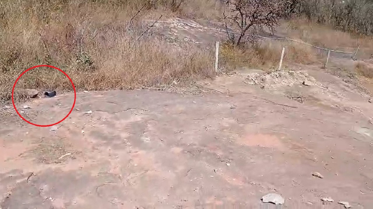 Vídeo mostra o local da explosão e, no canto esquerdo, o chapéu que era usado pelo trabalhador que morreu