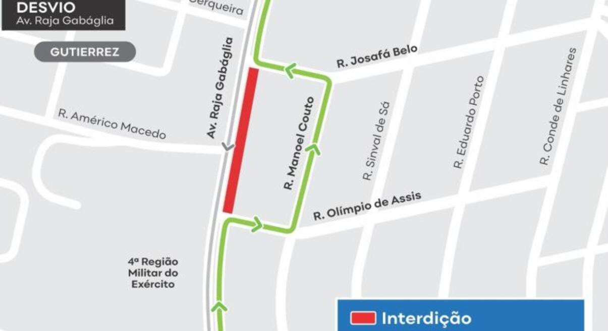 Pista será parcialmente interditada para as obras
