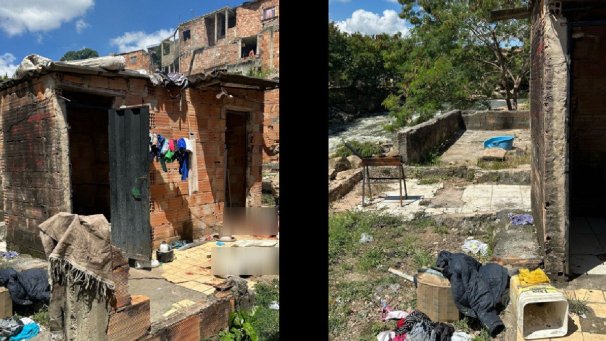 Fotos mostram o barracão abandonado onde as três vítimas foram executadas