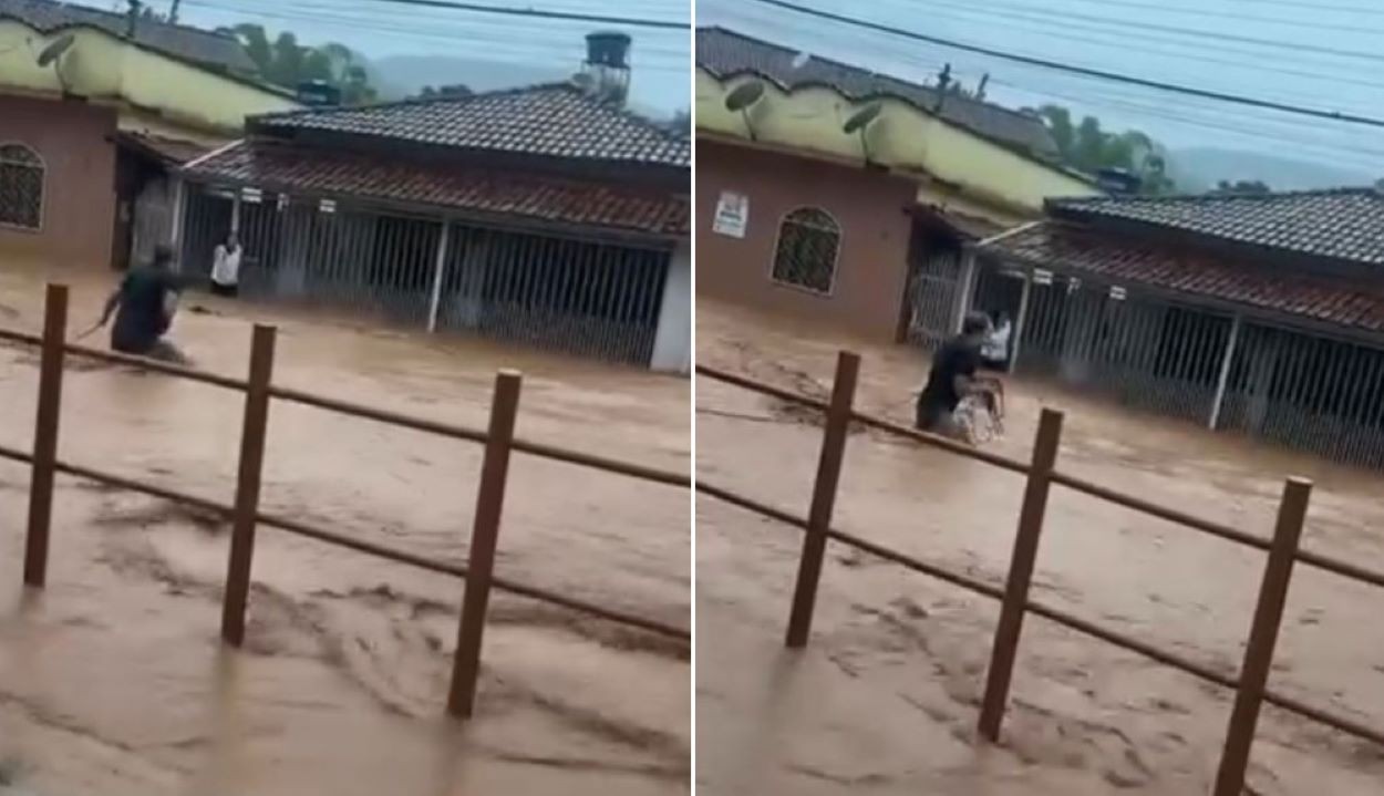 Prefeito de Dom Silvério, José Bráulio ajuda a salvar mulher ilhada após tromba d'água  