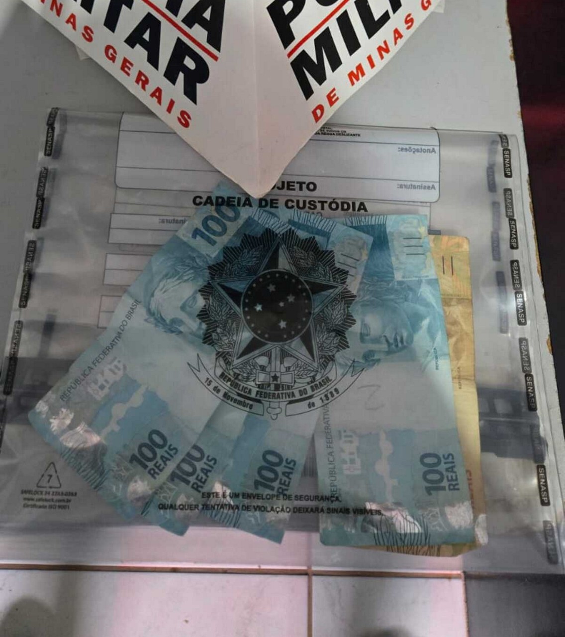 PM recuperou os R$ 450 roubados