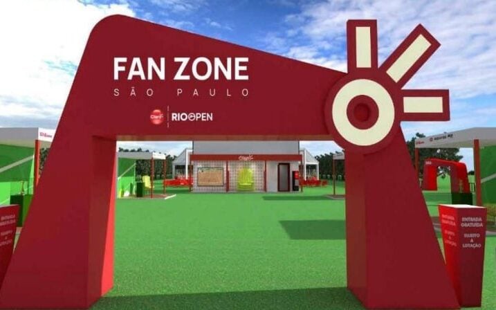 Imagem em 3D da Fan Zone da Claro para transmissão do Rio Open em São Paulo (Foto: Reprodução)