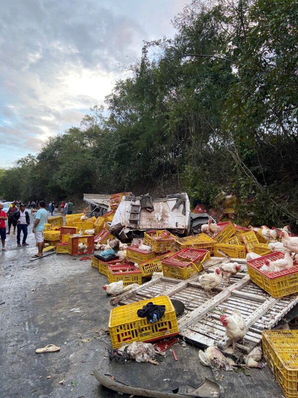 Colisão entre caminhão e carreta deixa três feridos na BR-251, em Padre Carvalho