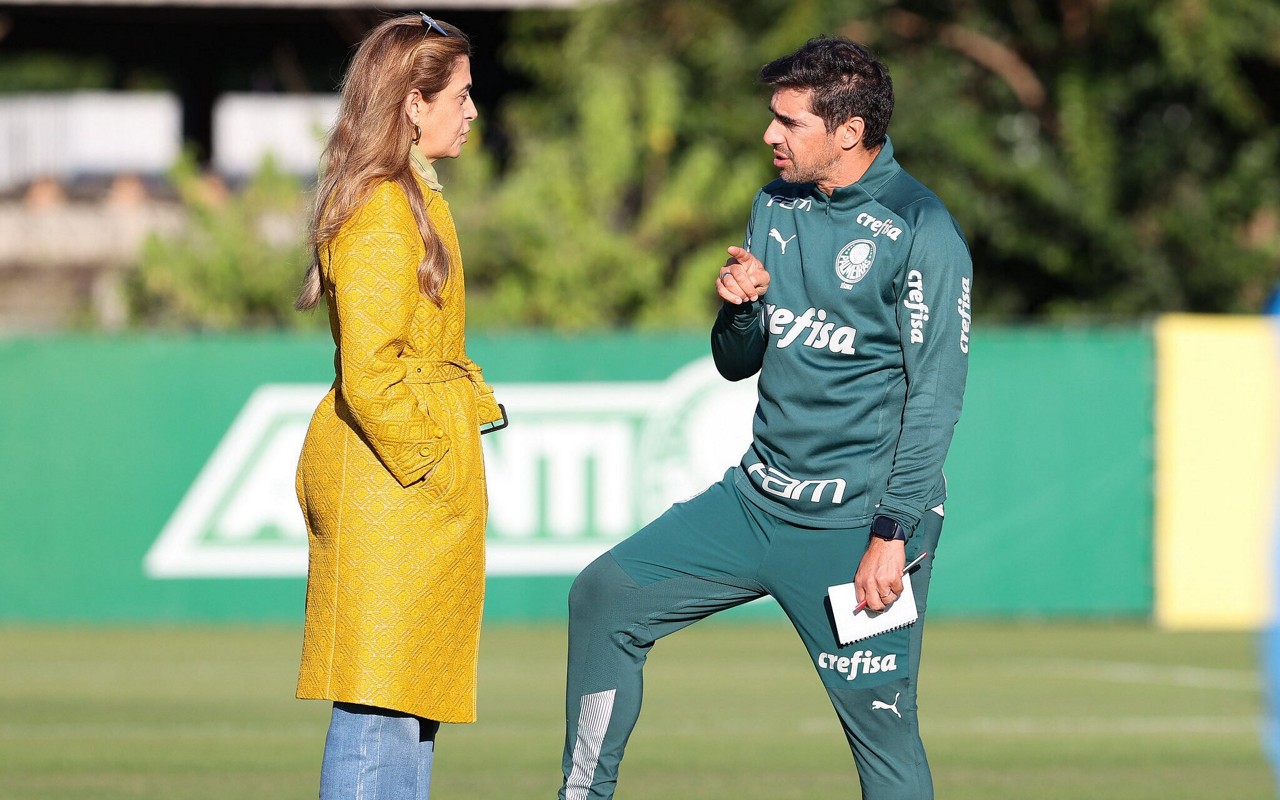 Leila Pereira, presidente do Palmeiras, e Abel Ferreira, treinador do time (Foto: Fabio Menotti/Palmeiras)