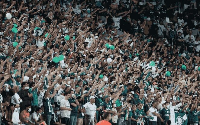 Torcedores do Palmeiras fazem festa (Foto: Fabio Menotti / Ag. Palmeiras)