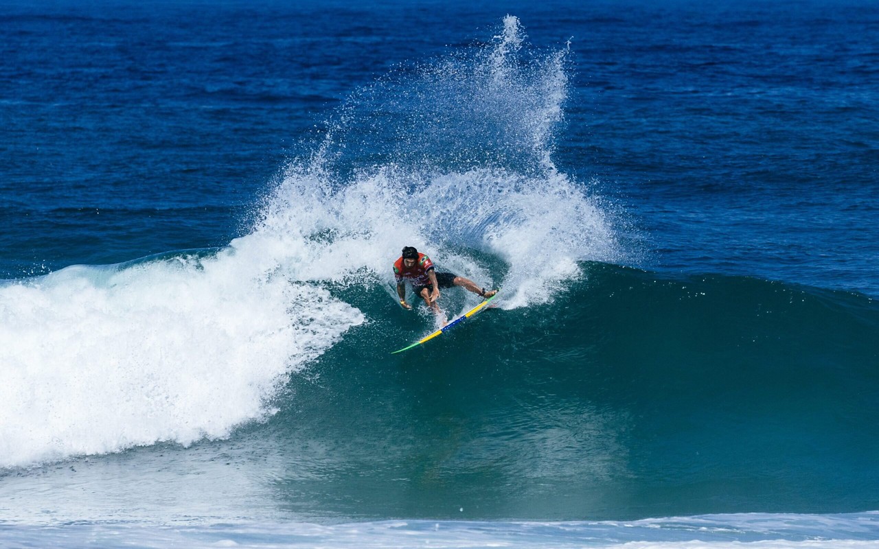 Gabriel Medina, durante a etapa da WSL em Saquarema (Foto: Daniel Smorigo/World Surf League)