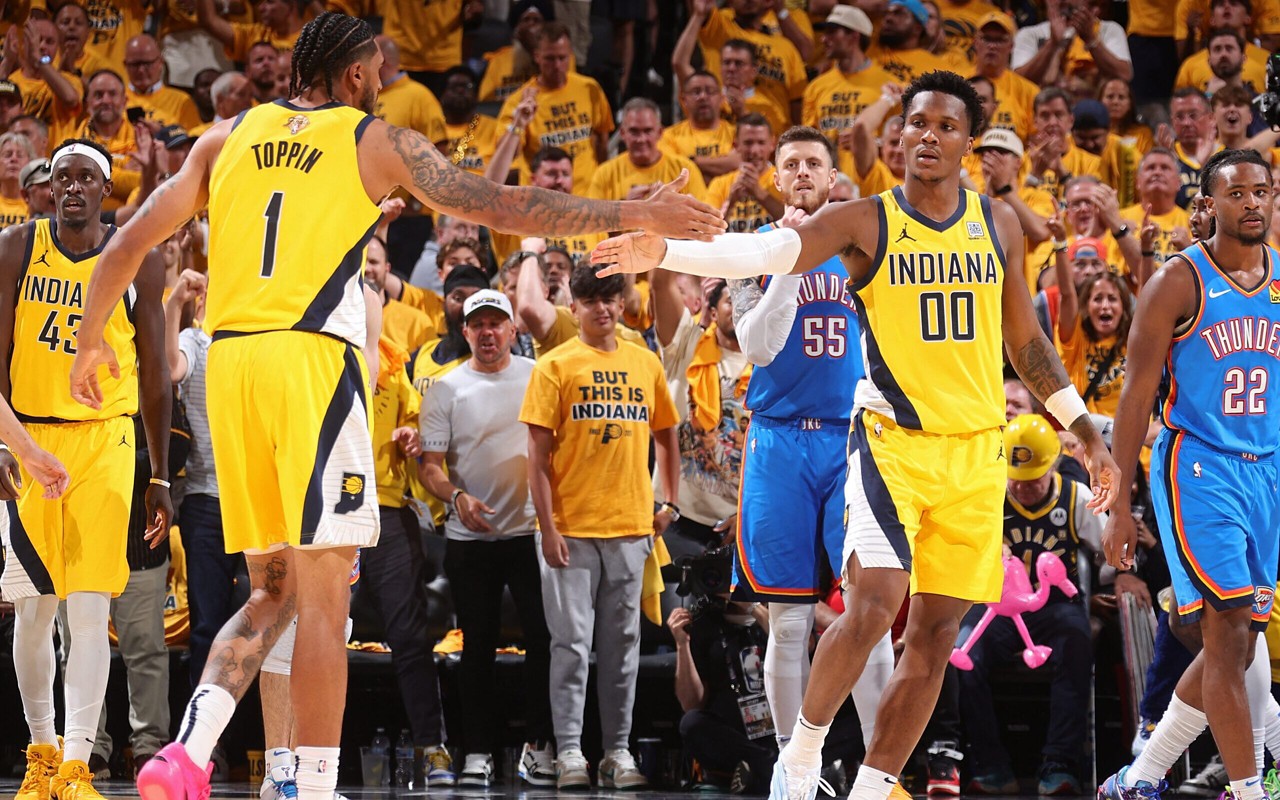 O Indiana Pacers venceu o Oklahoma City Thunder por 116 a 107 (Foto: Nathaniel S. Butler/AFP)