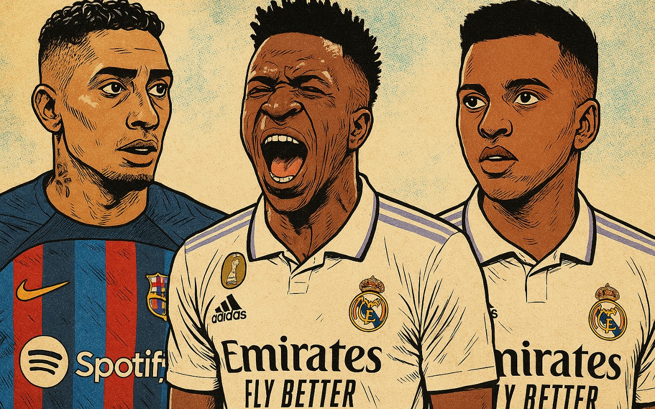 Raphinha, Vini Jr e Rodrygo são os destaques do El Clásico (Foto: ChatGPT)