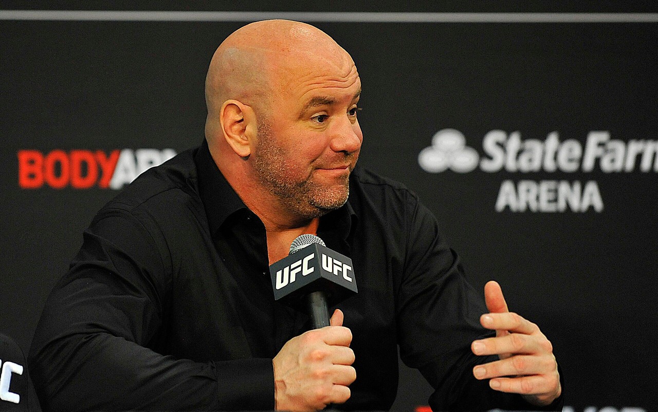 Dana White, CEO do UFC, em coletiva de imprensa (Foto: LOGAN RIELY / AFP)