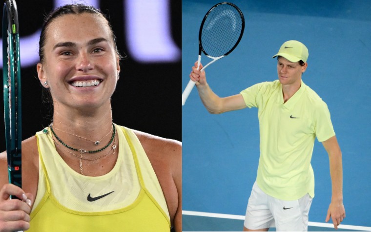 Aryna Sabalenka e Jannik Sinner são os atuais campeões do Australian Open (Fotos: AFP)