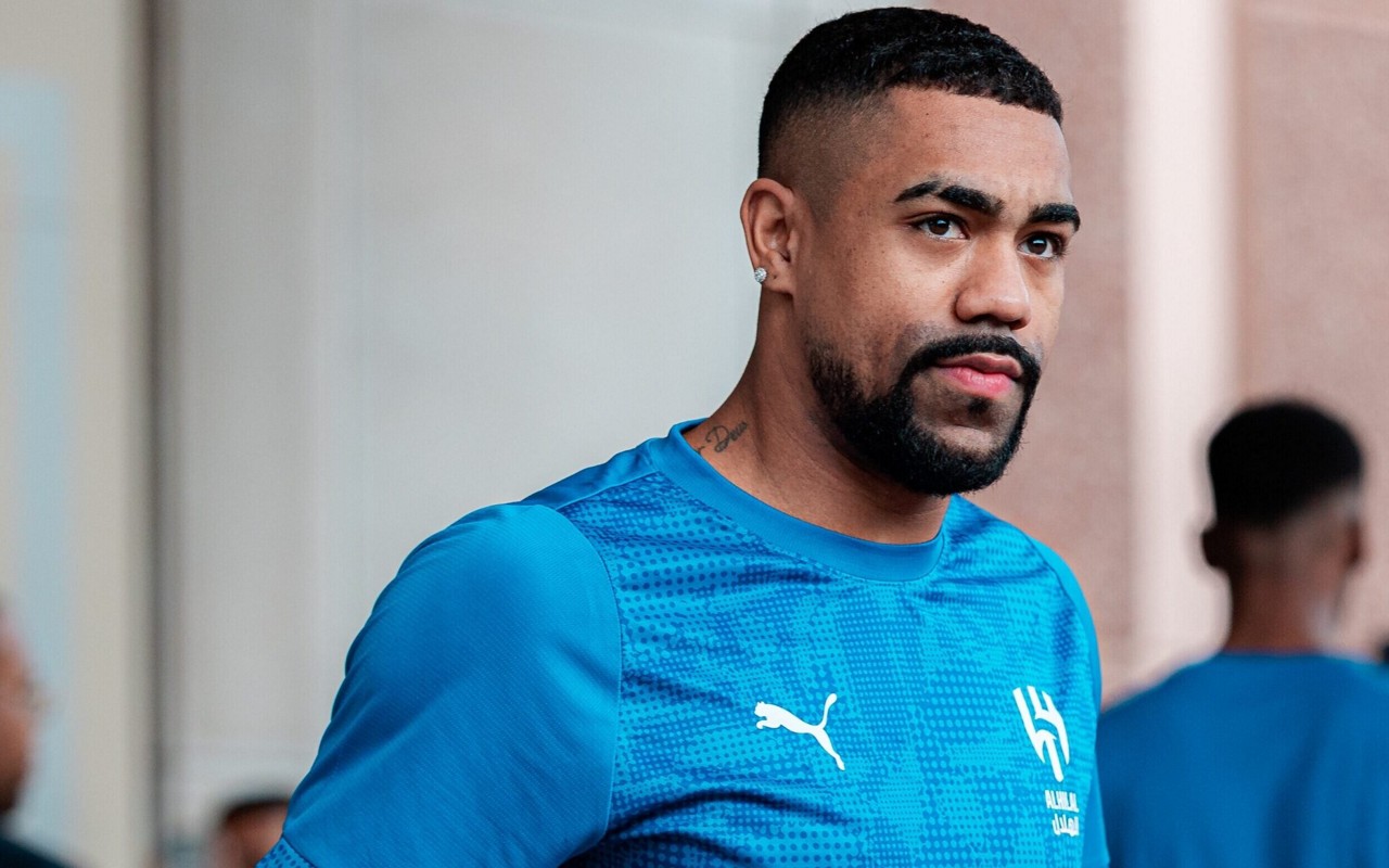 Malcom em treino do Al-Hilal nos Estados Unidos para o Mundial de Clubes (Foto: Divulgação)