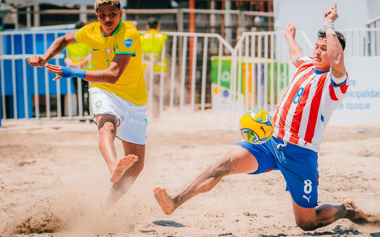 Em 2024, o Brasil venceu o Paraguai e se tornou campeão da Copa América de Futebol de Areia (Foto: Conmebol)