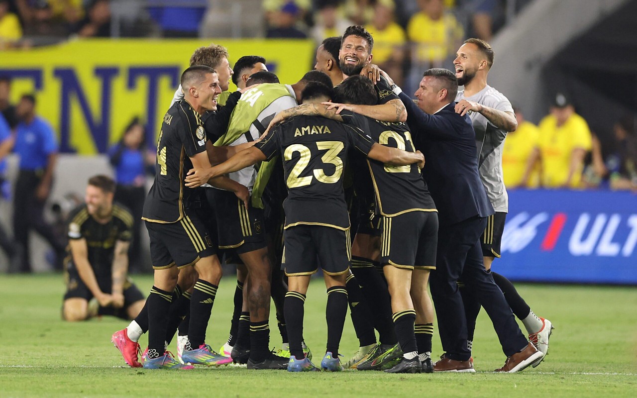 Time do Los Angeles FC comemora classificação para o Mundial de Clubes