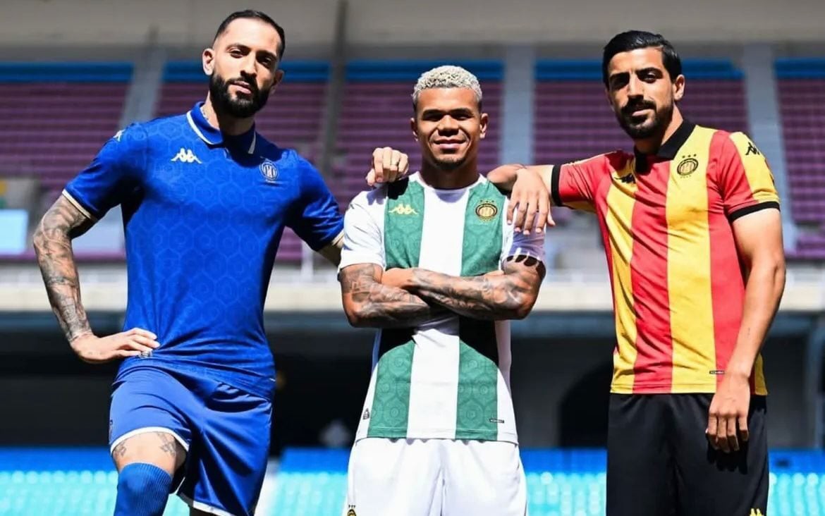 Rodrigo Rodrigues, Yan Sasse e Mohamed Amine Ben Hamida em lançamento do novo uniforme do Mundial (Foto: Reproducao/Instagram)