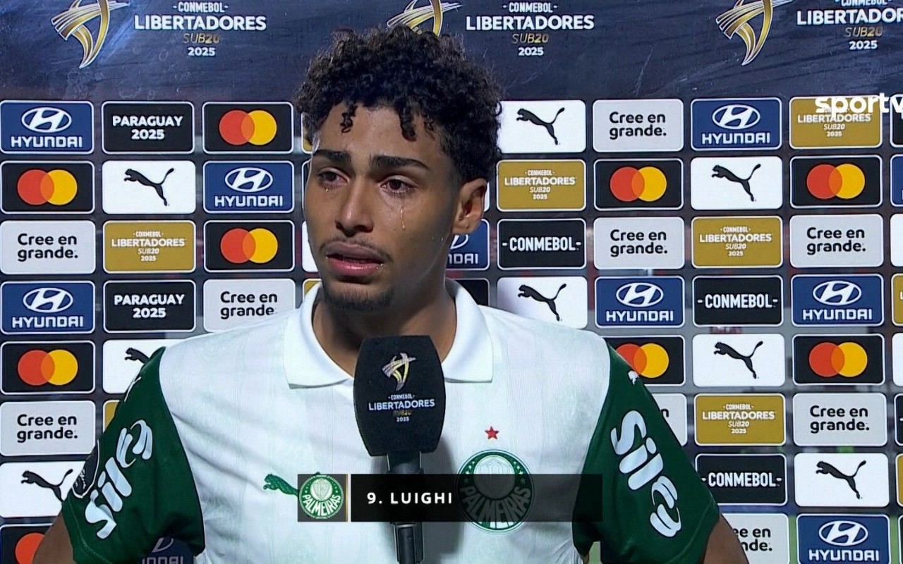 Luighi, atacante do Palmeiras, foi vítima de racismo na Libertadores Sub-20 (Foto: Reprodução/Conmebol)