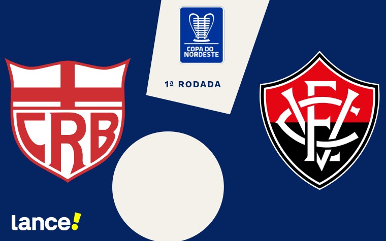CRB e Vitória se enfrentam pela primeira rodada da fase de grupos da Copa do Nordeste (Arte: Lance!)