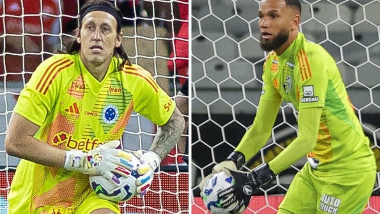 Cássio, goleiro do Cruzeiro, e Everson, goleiro do Atlético