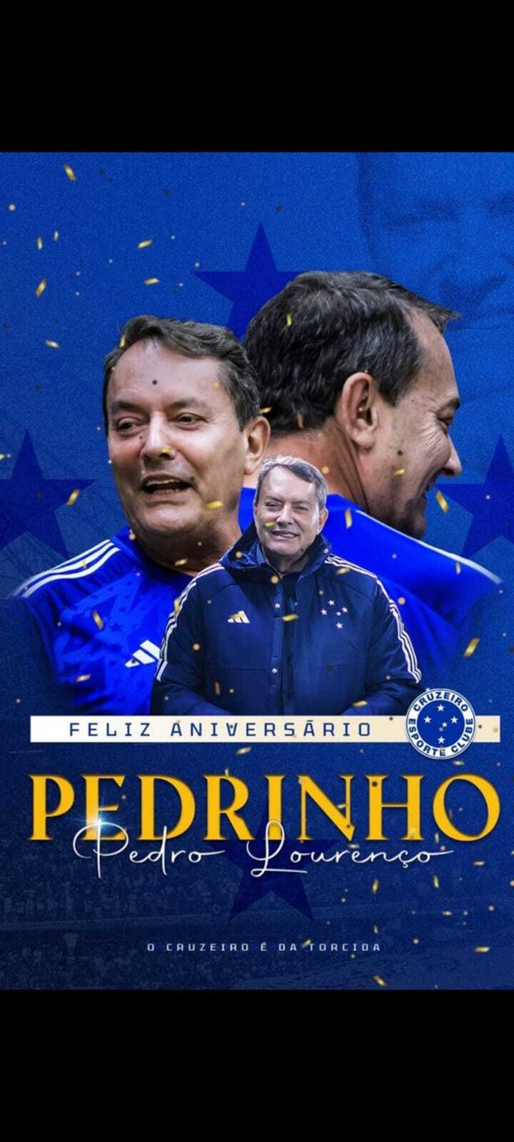 Cruzeiro postou nas suas redes sociais uma homenagem ao aniversariante Pedro Lourenço, dono da SAF celeste