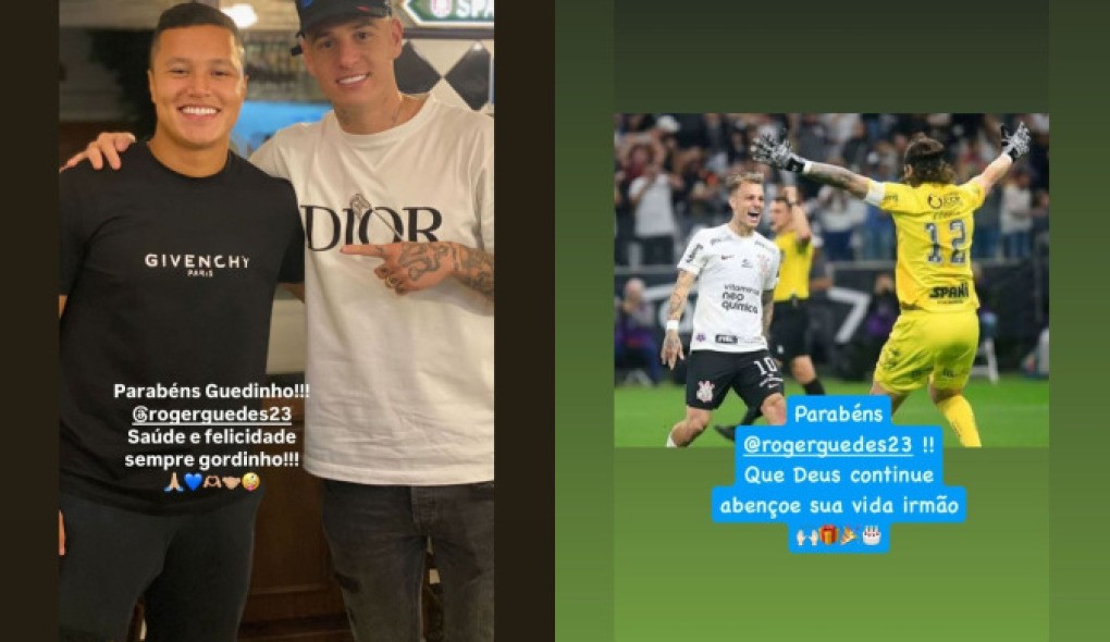 Marlon e Cássio usaram suas redes sociais para parabenizar Róger Guedes pelo aniversário de 28 anos