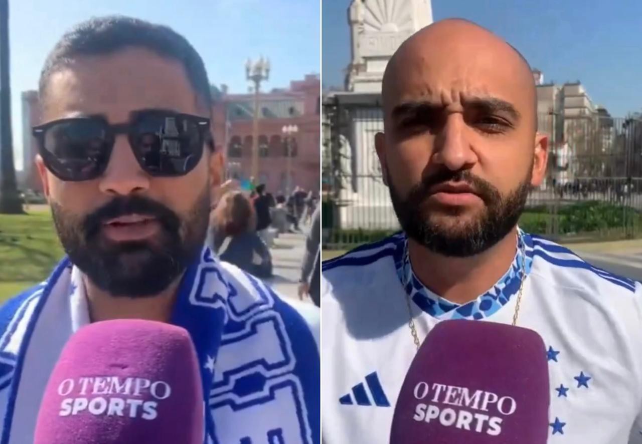 Torcedores do Cruzeiro marcam presença em Buenos Aires para acompanhar o duelo da Raposa contra o Boca Juniors, nesta quinta (15)