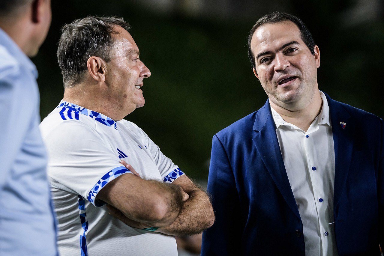 Pedro Lourenço e Marcelo Paz no Estádio Kleber Andrade