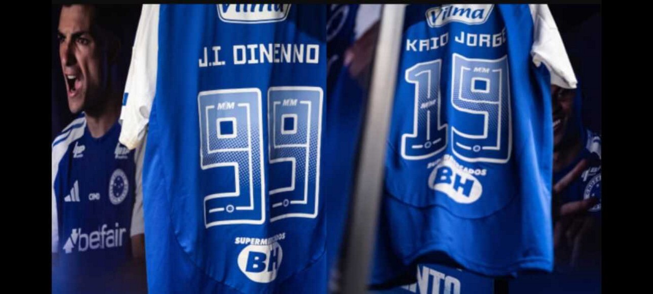 Camisas de Dinenno e Kaio Jorge no vestiário da Raposa no Mineirão