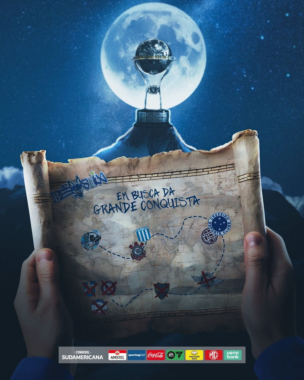 Cruzeiro divulga mapa do caminho para “Grande Conquista” da Sul-Americana
