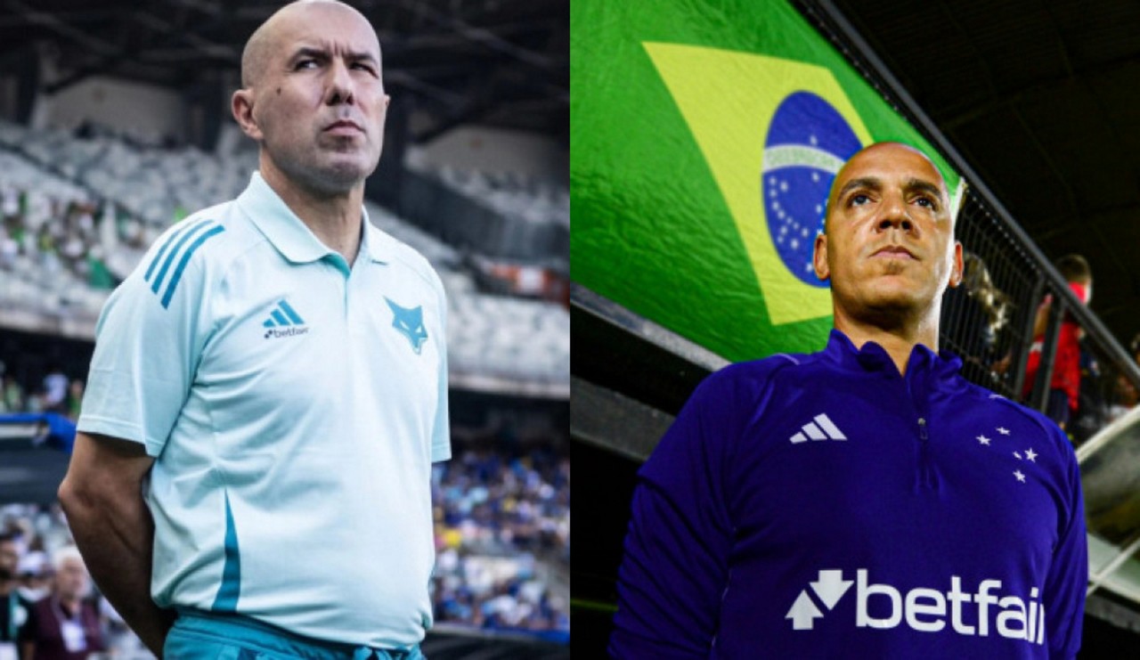 Leonardo Jardim e Pepa antes de partidas do Cruzeiro