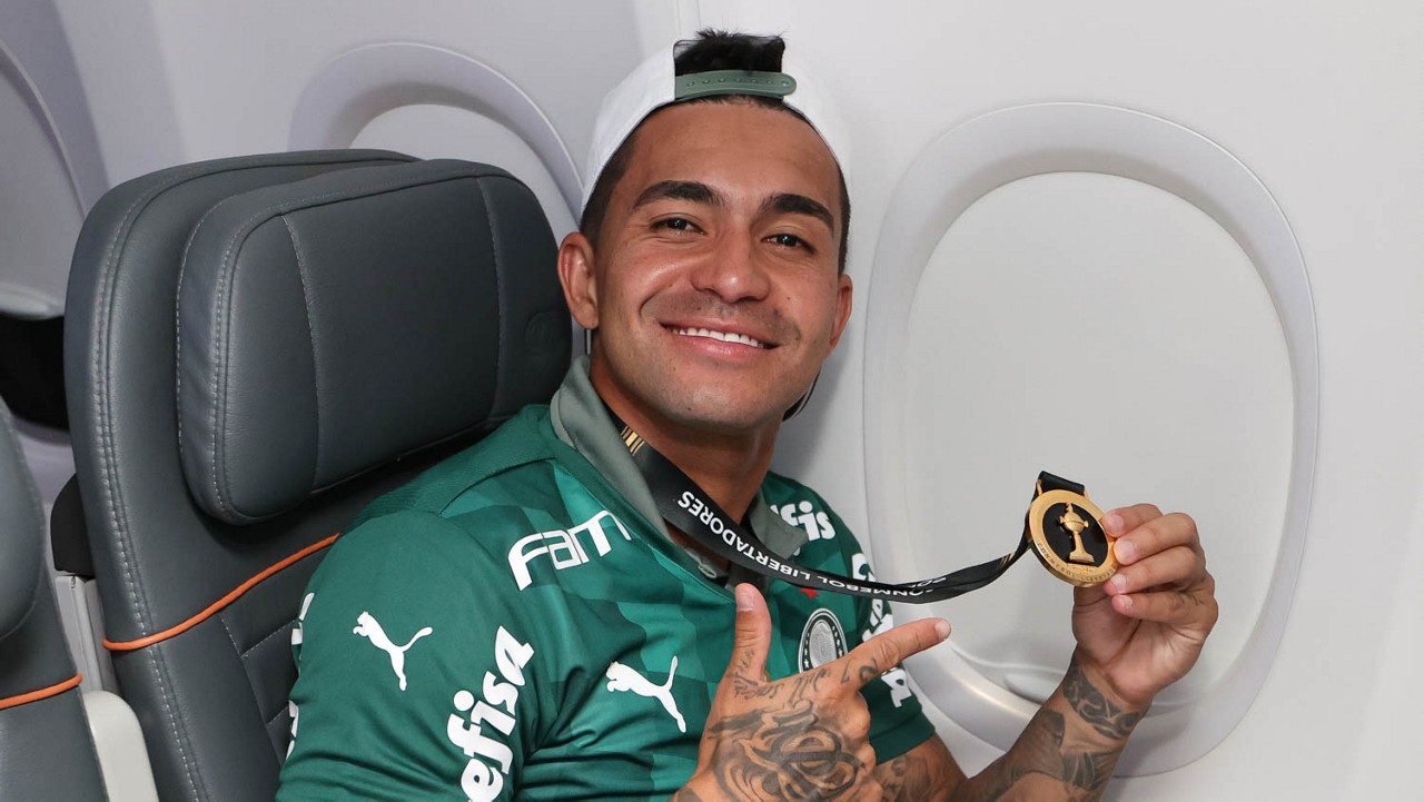 Comemorações da SE Palmeiras pela conquista da Copa Libertadores 2021. (Foto: Cesar Greco)