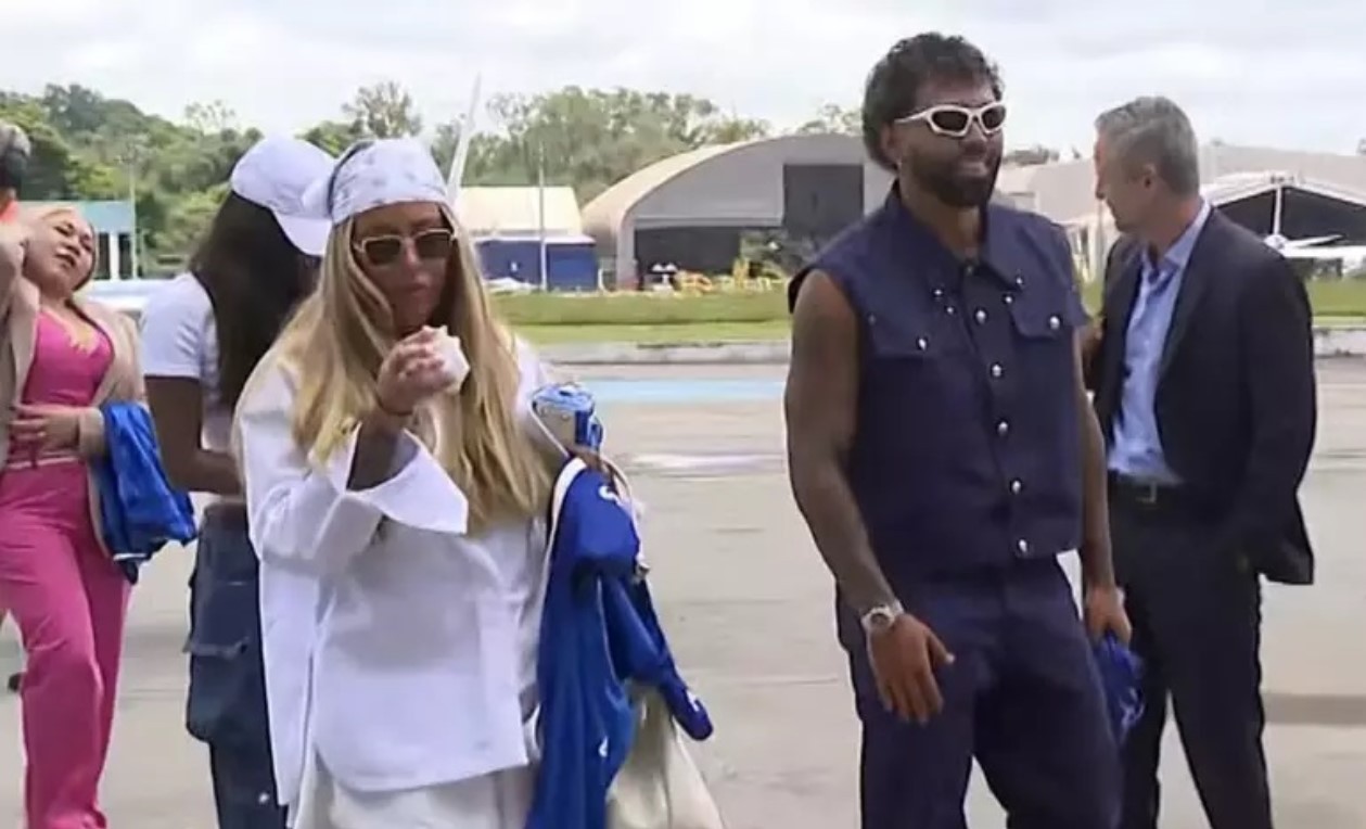 Rafaella Santos e Gabigol desembarcaram juntos em BH