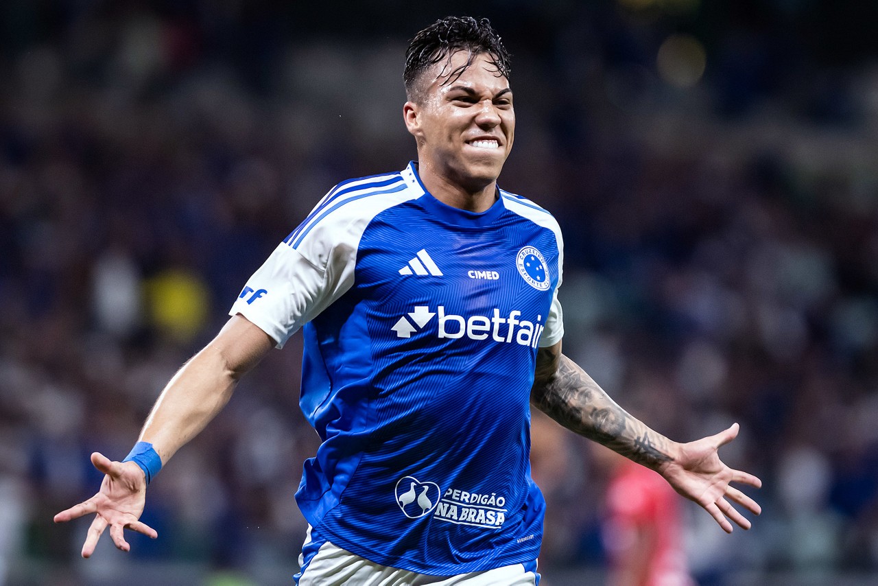 Kaio Jorge comemora um de seus seis gols pelo Cruzeiro nesta temporada