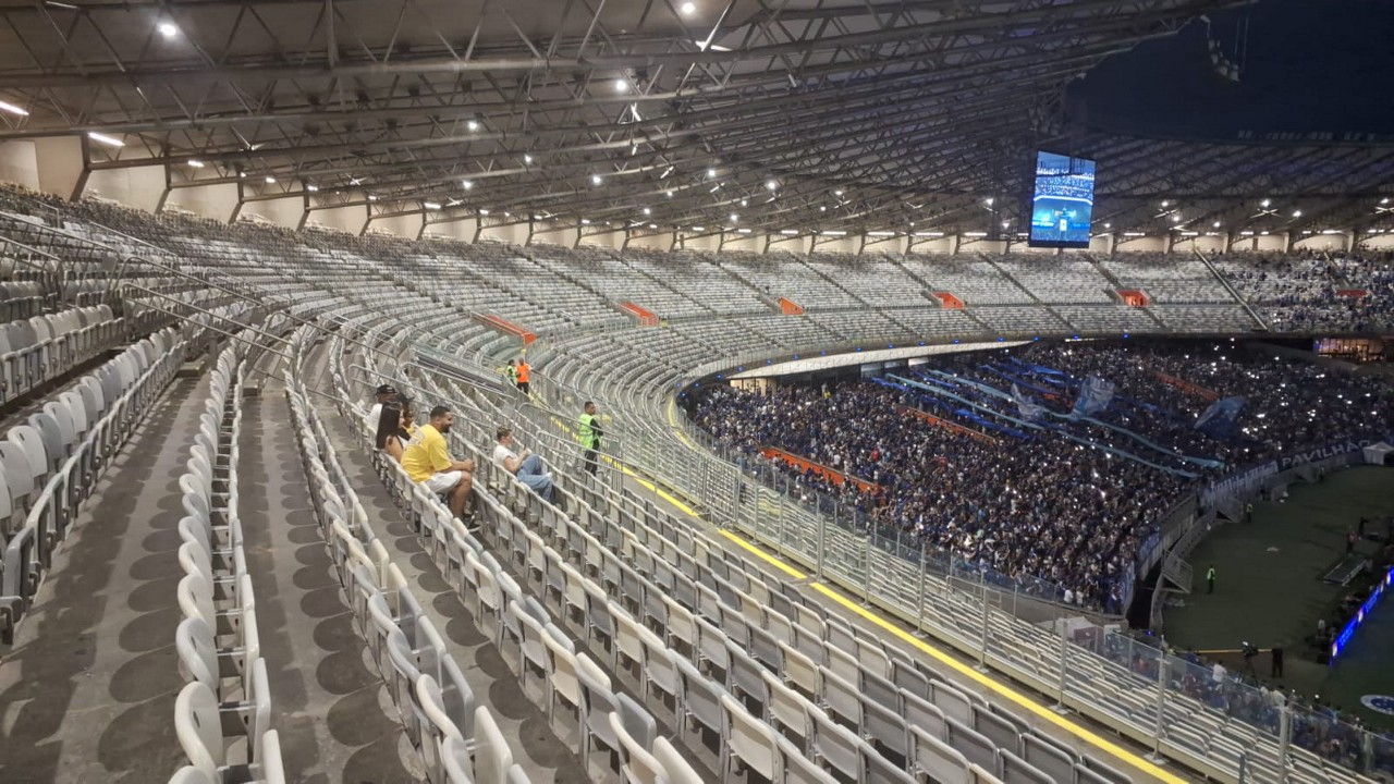 Setor visitante do Mineirão contava com poucos torcedores do Mirassol antes de a bola rolar
