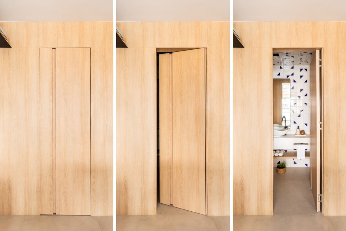 As portas mimetizadas criam espaços mais funcionais e harmônicos