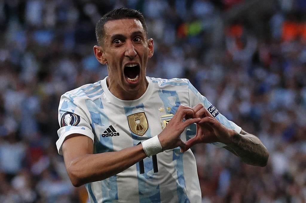 Di María provocou Raphinha nas redes sociais antes de partida entre Brasil e Argentina (Adrian Dennis/AFP)