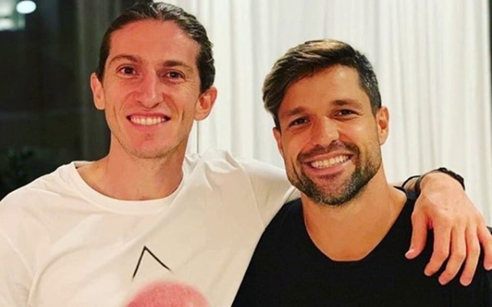 Filipe Luís e Diego Ribas mantém amizade fora de campo (Foto: Reprodução / Instagram)