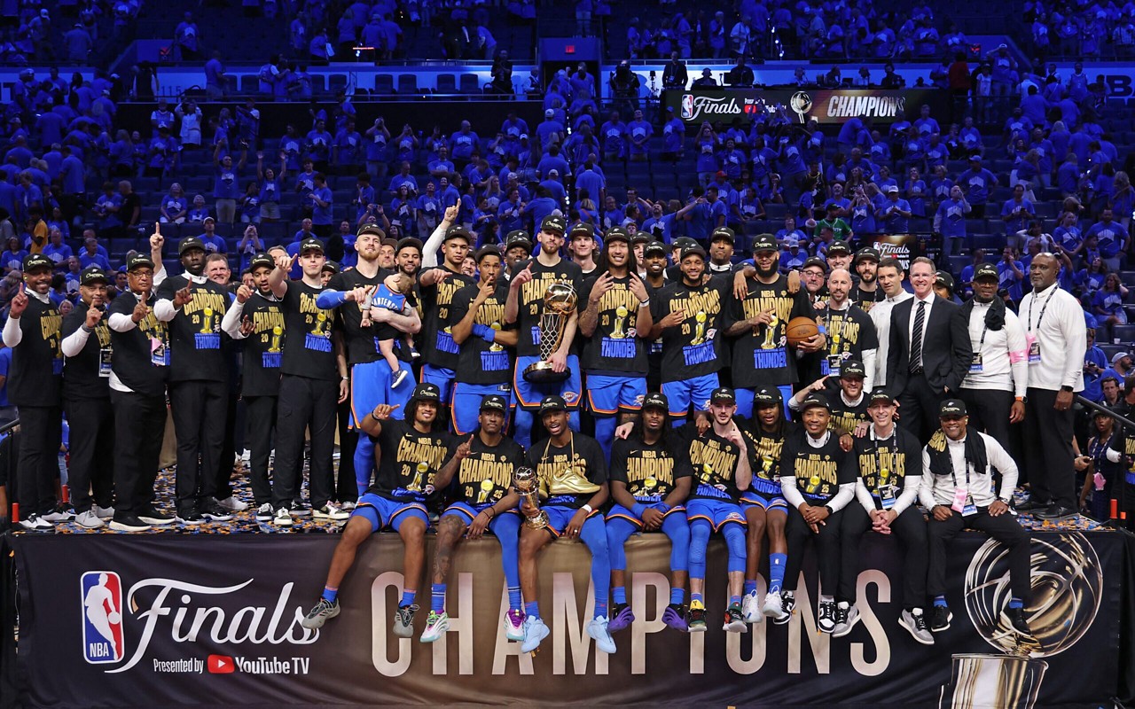 O Oklahoma City Thunder foi campeão da NBA em 2025 (Foto: Joe Murphy/AFP)
