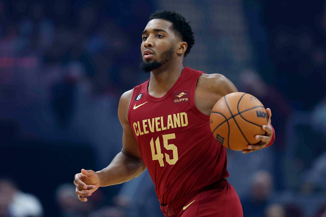 Donovan Mitchell em ação pelo Cleveland Cavaliers (AP Photo/Ron Schwane)
