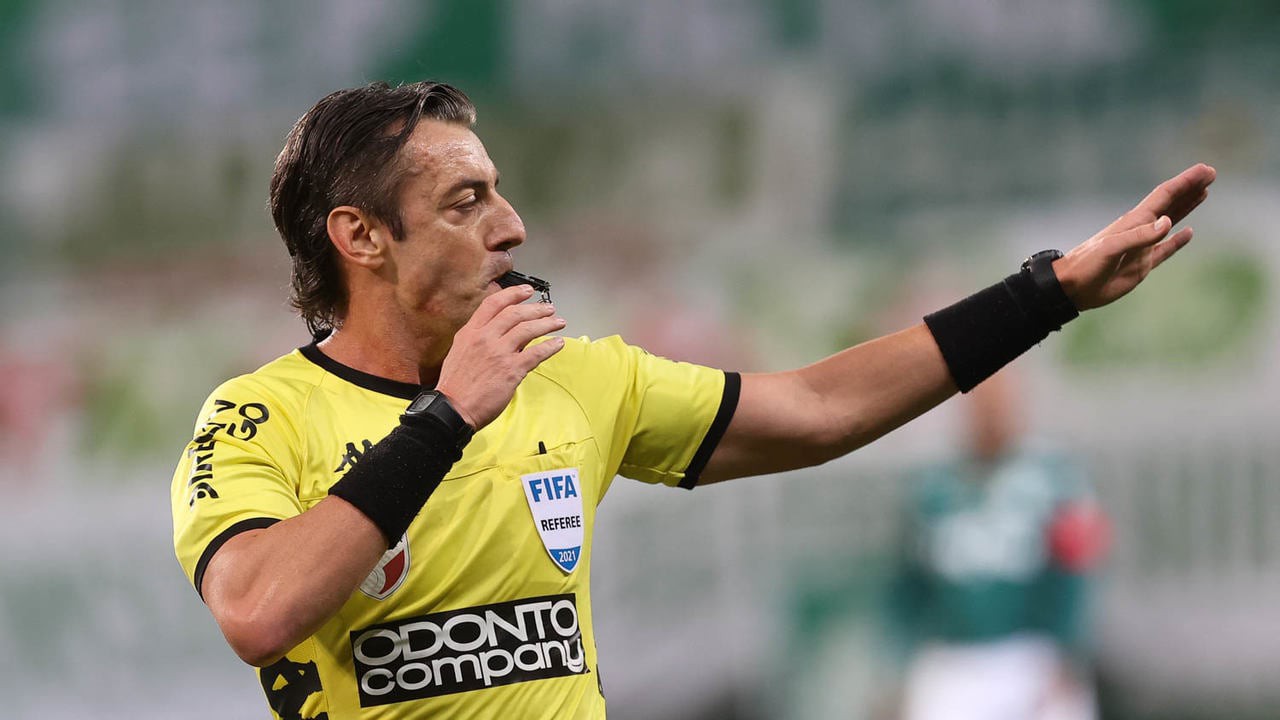 Raphael Claus foi o árbitro do jogo de ida da final do Paulistão entre Palmeiras x Corinthians (Foto: Cesar Greco/Palmeiras)